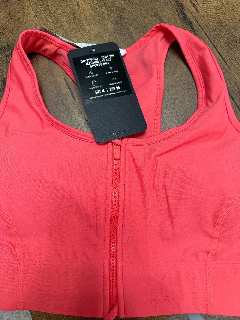 Fabletics Coral Zip-Front Medium-Impact Sports Bra